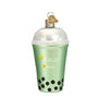 Bubble Tea Glass Ornament personalized with a name and year on the back