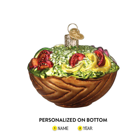 Personalized Ornament for salad lovers Glass Salad Bowl Ornament dated
