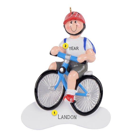 Boy Riding Bike Ornament Personalized Free – Callisters Christmas