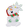 Personalized Snowman Ornament Mouth open catching snowflakes 