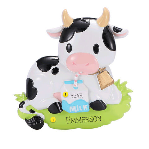 Baby Dairy Cow Ornament Personalized