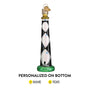 Personalized Glass Lighthouse Ornament Black & White Diamond shape decoration
