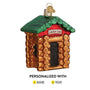 Personalized Lincoln Log House Christmas Ornament 