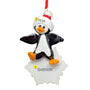 Penguin with a snowflake personalized Christmas ornament 