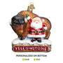 Yellowstone National Park Ornament with a buffalo and Santa Claus personalized on bottom