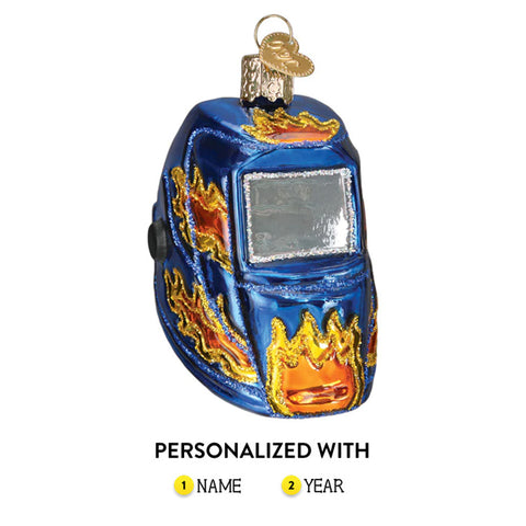 Personalized Welding Helmet Glass Christmas Ornament 