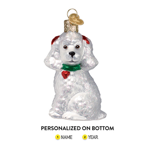 Personalized poodle ornament 