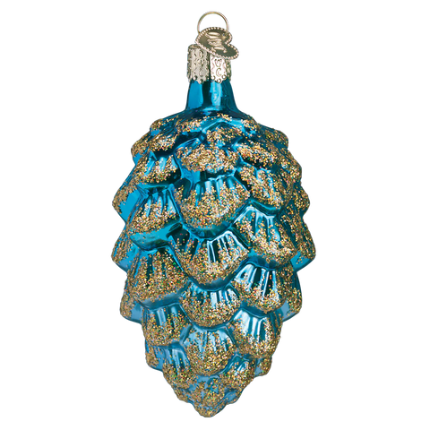 Ponderosa Pine Cone Ornament Blue