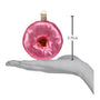 Size of Pink Frosting Donut Ornament blown glass