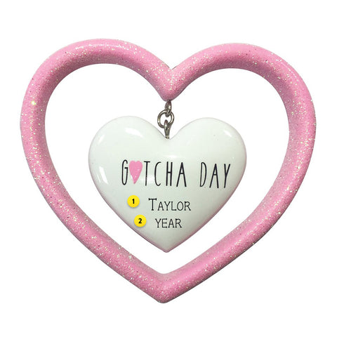Pink Gotcha Day Personalized Ornament OR2162