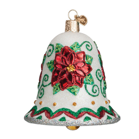 Poinsettia Bell Ornament for Christmas Tree