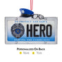 "Police Hero" License Plate Christmas Tree Ornament