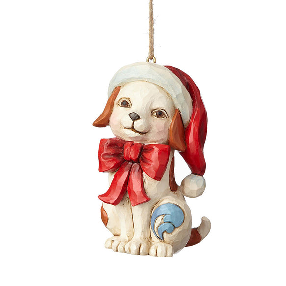 Puppy with Bow Ornament for Christmas Tree