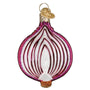 Red Onion Glass Ornament Sliced in half