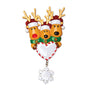 Reindeer Family of 3 with Heart and Snowflake Ornament for Christmas Tree