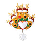 Reindeer Family of 5 with Heart and Snowflake Ornament for Christmas Tree