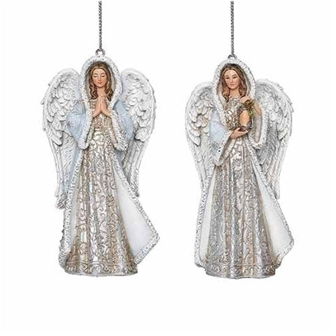 Resin Angel Ornament in shades of blue and white