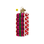 Ribbon Candy Red, Pink, and Green Striped Glass Christmas Ornament Variant C