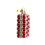 Ribbon Candy Red with Green Stripe Glass Christmas Ornament Variant F