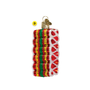 Ribbon Candy Red, Yellow and Green Striped Glass Christmas Ornament Variant D