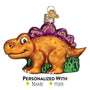 Orange and purple Personalized Stegosaurus Ornament