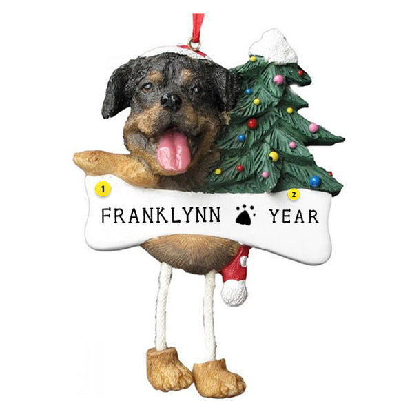 Rottweiler Dog Ornament for Christmas Tree