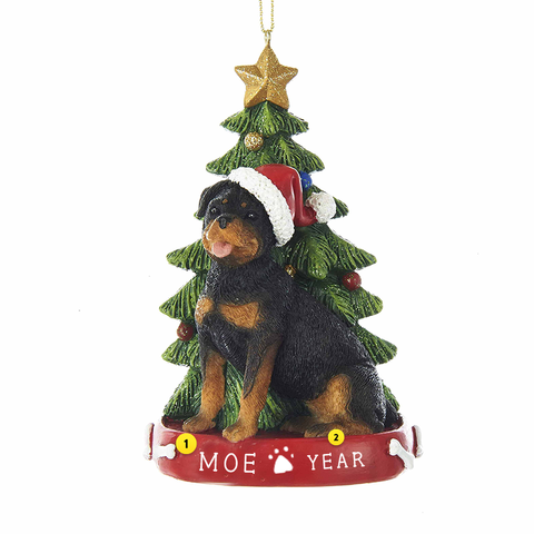 Rottweiler Dog Ornament For Christmas Tree
