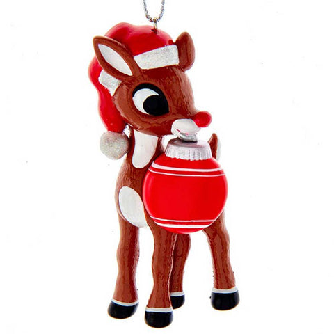 Rudolph With Christmas Bulb Ornament