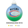 Glass Rugby Bulb Ornament with Rugby ball for personalizing