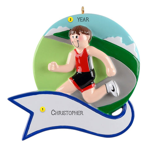 Personalized Male Runner Ornament