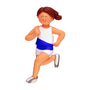 Personalized Runner Ornament - Female, Brown Hair