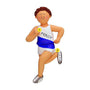 Personalized Runner Ornament - Male, Brown Hair