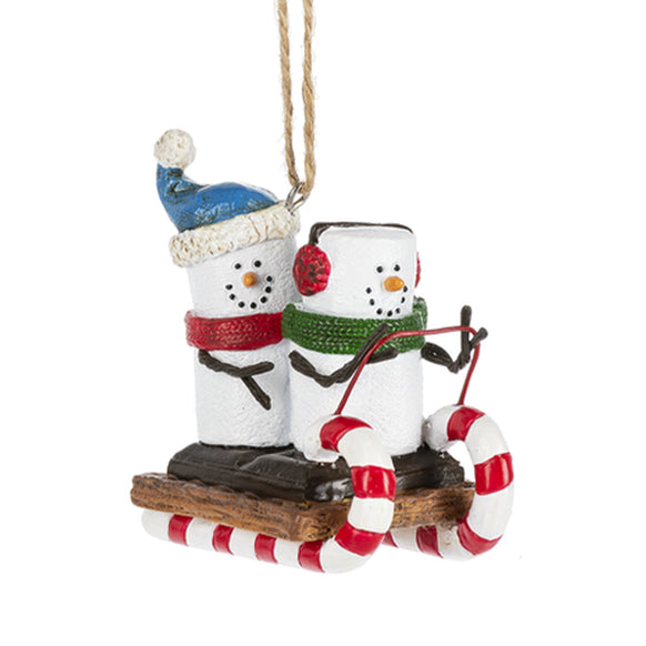 S'mores on Toboggan Resin Ornament