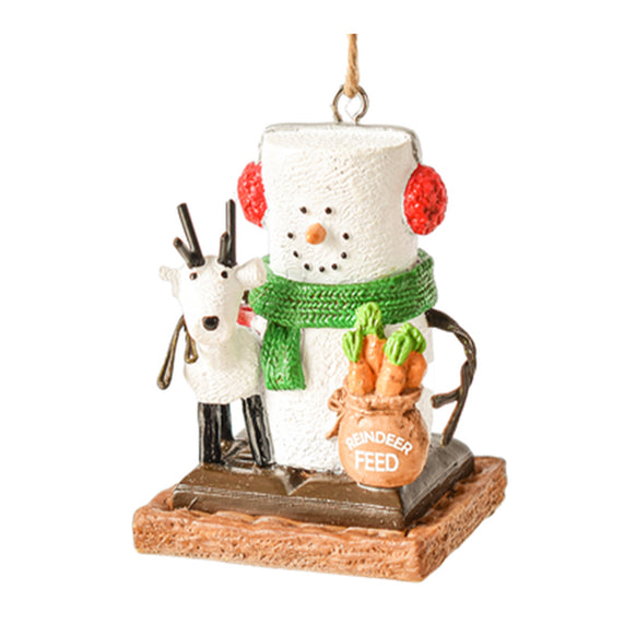S'mores with Reindeer Christmas Tree Ornament