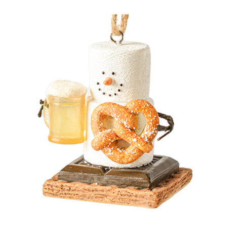 S'more with Beer and Pretzel Christmas Tree Ornament 