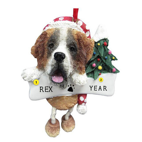 Saint Bernard Dog Ornament for Christmas Tree