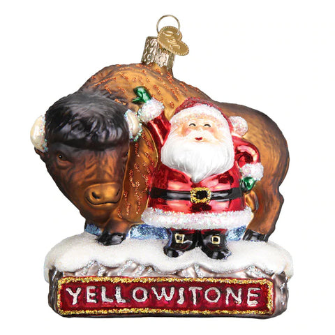 Santa with Bison Yellowstone Ornament - Old World Christmas