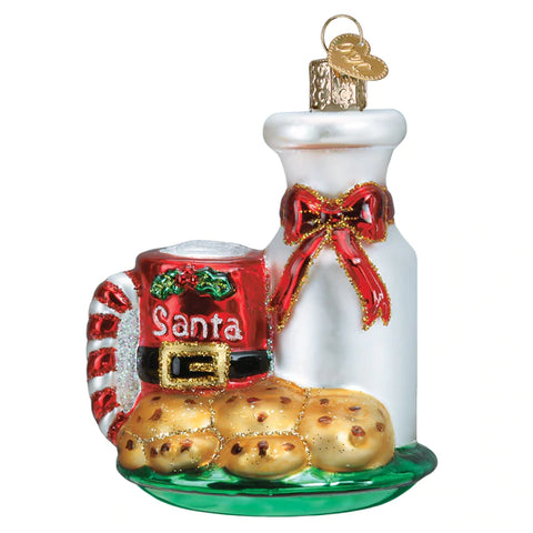 Santa's Milk & Cookies Ornament - Old World Christmas
