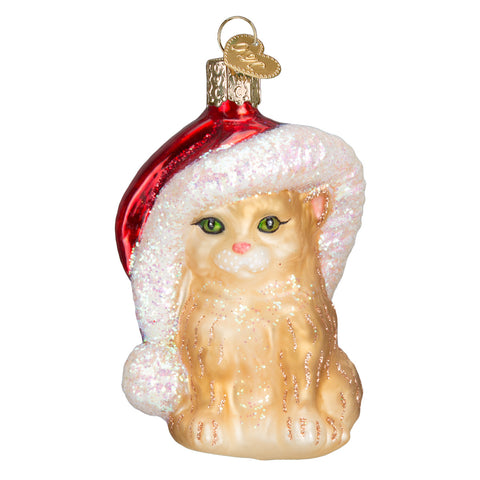 Santa's Kitten Ornament for Christmas Tree