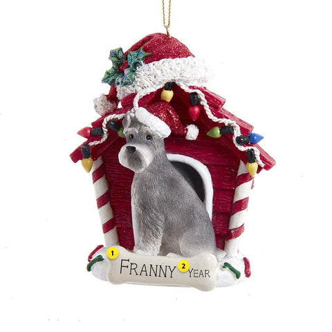 Personalized Schnauzer in Dog House Ornament