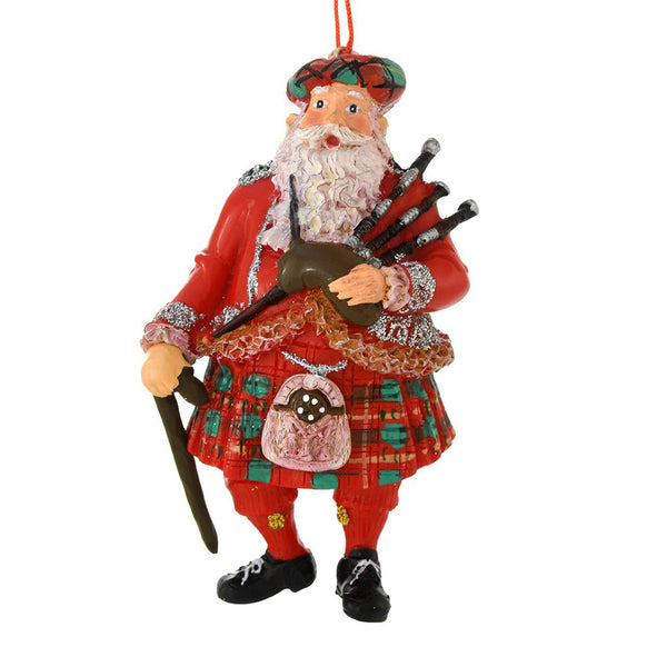 Scottish Santa Ornament 