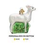 Personalized White Deer Ornament Blown Glass 