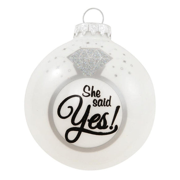 "She Said Yes" Engagement Ornament for Christmas Tree