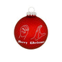 Sign Language Hands wishing Merry Christmas Red Glass Ornament