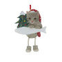 Tabby Cat Ornament Silver Grey Personalized for Christmas Tree