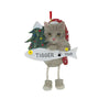 Tabby Cat Ornament Silver Grey Personalized for Christmas Tree