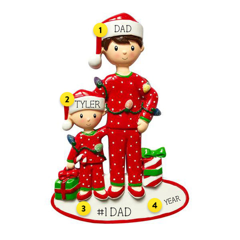 Single Dad with 1 Child Ornament For Christmas Tree