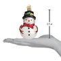 size of blown glass snowman ornament 