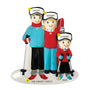 Skiing Family of 3 personalized resin ornament