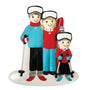 Skiing Family of 3 personalized resin ornament